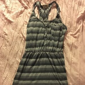 Gray Striped Button Down Dress